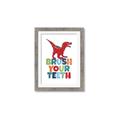 Picture of Brush Your Teeth Red Dino _GroupedProduct_Rectangle_Portrait_Mini_ _GroupedProduct_Rectangle_Portrait_Framed_Matted_