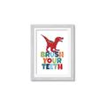 Picture of Brush Your Teeth Red Dino _GroupedProduct_Rectangle_Portrait_Mini_ _GroupedProduct_Rectangle_Portrait_Framed_Matted_