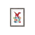 Picture of Brush Your Teeth Red Dino _GroupedProduct_Rectangle_Portrait_Mini_ _GroupedProduct_Rectangle_Portrait_Framed_Matted_