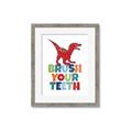 Picture of Brush Your Teeth Red Dino _GroupedProduct_Rectangle_Portrait_Mini_ _GroupedProduct_Rectangle_Portrait_Framed_Matted_