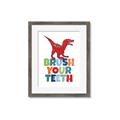 Picture of Brush Your Teeth Red Dino _GroupedProduct_Rectangle_Portrait_Mini_ _GroupedProduct_Rectangle_Portrait_Framed_Matted_