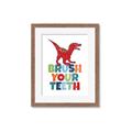 Picture of Brush Your Teeth Red Dino _GroupedProduct_Rectangle_Portrait_Mini_ _GroupedProduct_Rectangle_Portrait_Framed_Matted_