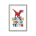 Picture of Brush Your Teeth Red Dino _GroupedProduct_Rectangle_Portrait_Mini_ _GroupedProduct_Rectangle_Portrait_Framed_Matted_