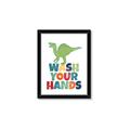 Picture of Wash Your Hands Green Dino _GroupedProduct_Rectangle_Portrait_Mini_ _GroupedProduct_Rectangle_Portrait_Framed_Matted_