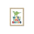 Picture of Wash Your Hands Green Dino _GroupedProduct_Rectangle_Portrait_Mini_ _GroupedProduct_Rectangle_Portrait_Framed_Matted_