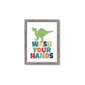 Picture of Wash Your Hands Green Dino _GroupedProduct_Rectangle_Portrait_Mini_ _GroupedProduct_Rectangle_Portrait_Framed_Matted_