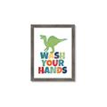 Picture of Wash Your Hands Green Dino _GroupedProduct_Rectangle_Portrait_Mini_ _GroupedProduct_Rectangle_Portrait_Framed_Matted_