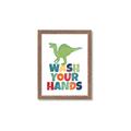 Picture of Wash Your Hands Green Dino _GroupedProduct_Rectangle_Portrait_Mini_ _GroupedProduct_Rectangle_Portrait_Framed_Matted_