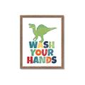 Picture of Wash Your Hands Green Dino _GroupedProduct_Rectangle_Portrait_Mini_ _GroupedProduct_Rectangle_Portrait_Framed_Matted_