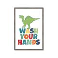 Picture of Wash Your Hands Green Dino _GroupedProduct_Rectangle_Portrait_Mini_ _GroupedProduct_Rectangle_Portrait_Framed_Matted_