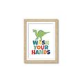 Picture of Wash Your Hands Green Dino _GroupedProduct_Rectangle_Portrait_Mini_ _GroupedProduct_Rectangle_Portrait_Framed_Matted_