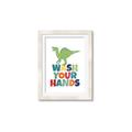 Picture of Wash Your Hands Green Dino _GroupedProduct_Rectangle_Portrait_Mini_ _GroupedProduct_Rectangle_Portrait_Framed_Matted_