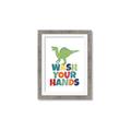 Picture of Wash Your Hands Green Dino _GroupedProduct_Rectangle_Portrait_Mini_ _GroupedProduct_Rectangle_Portrait_Framed_Matted_