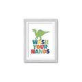 Picture of Wash Your Hands Green Dino _GroupedProduct_Rectangle_Portrait_Mini_ _GroupedProduct_Rectangle_Portrait_Framed_Matted_