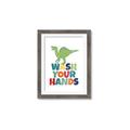Picture of Wash Your Hands Green Dino _GroupedProduct_Rectangle_Portrait_Mini_ _GroupedProduct_Rectangle_Portrait_Framed_Matted_