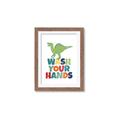 Picture of Wash Your Hands Green Dino _GroupedProduct_Rectangle_Portrait_Mini_ _GroupedProduct_Rectangle_Portrait_Framed_Matted_