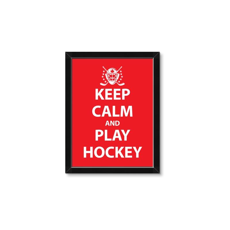 Picture of Keep Calm Play Hockey Red _GroupedProduct_Rectangle_Portrait_Mini_ _GroupedProduct_Rectangle_Portrait_Framed_Matted_