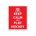 Picture of Keep Calm Play Hockey Red _GroupedProduct_Rectangle_Portrait_Mini_ _GroupedProduct_Rectangle_Portrait_Framed_Matted_