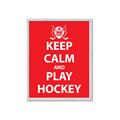 Picture of Keep Calm Play Hockey Red _GroupedProduct_Rectangle_Portrait_Mini_ _GroupedProduct_Rectangle_Portrait_Framed_Matted_