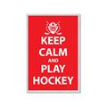 Picture of Keep Calm Play Hockey Red _GroupedProduct_Rectangle_Portrait_Mini_ _GroupedProduct_Rectangle_Portrait_Framed_Matted_