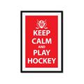 Picture of Keep Calm Play Hockey Red _GroupedProduct_Rectangle_Portrait_Mini_ _GroupedProduct_Rectangle_Portrait_Framed_Matted_