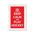 Picture of Keep Calm Play Hockey Red _GroupedProduct_Rectangle_Portrait_Mini_ _GroupedProduct_Rectangle_Portrait_Framed_Matted_