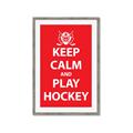 Picture of Keep Calm Play Hockey Red _GroupedProduct_Rectangle_Portrait_Mini_ _GroupedProduct_Rectangle_Portrait_Framed_Matted_