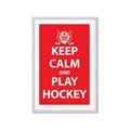 Picture of Keep Calm Play Hockey Red _GroupedProduct_Rectangle_Portrait_Mini_ _GroupedProduct_Rectangle_Portrait_Framed_Matted_