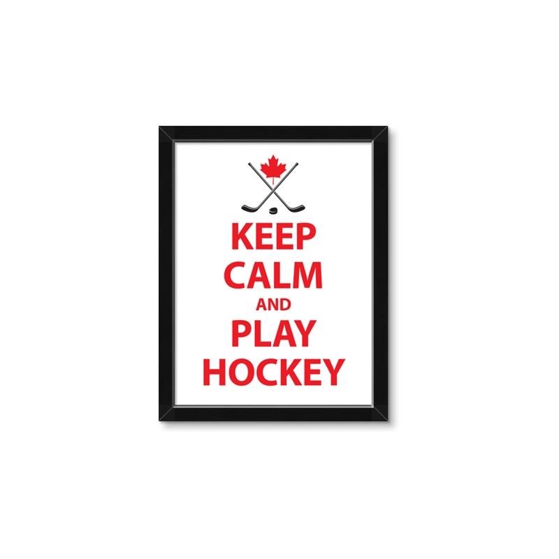 Picture of Keep Calm Play Hockey White  _GroupedProduct_Rectangle_Portrait_Mini_ _GroupedProduct_Rectangle_Portrait_Framed_Matted_