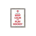 Picture of Keep Calm Play Hockey White  _GroupedProduct_Rectangle_Portrait_Mini_ _GroupedProduct_Rectangle_Portrait_Framed_Matted_