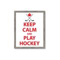 Picture of Keep Calm Play Hockey White  _GroupedProduct_Rectangle_Portrait_Mini_ _GroupedProduct_Rectangle_Portrait_Framed_Matted_