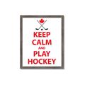 Picture of Keep Calm Play Hockey White  _GroupedProduct_Rectangle_Portrait_Mini_ _GroupedProduct_Rectangle_Portrait_Framed_Matted_