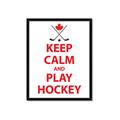Picture of Keep Calm Play Hockey White  _GroupedProduct_Rectangle_Portrait_Mini_ _GroupedProduct_Rectangle_Portrait_Framed_Matted_