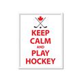 Picture of Keep Calm Play Hockey White  _GroupedProduct_Rectangle_Portrait_Mini_ _GroupedProduct_Rectangle_Portrait_Framed_Matted_