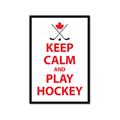 Picture of Keep Calm Play Hockey White  _GroupedProduct_Rectangle_Portrait_Mini_ _GroupedProduct_Rectangle_Portrait_Framed_Matted_