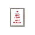 Picture of Keep Calm Play Hockey White  _GroupedProduct_Rectangle_Portrait_Mini_ _GroupedProduct_Rectangle_Portrait_Framed_Matted_