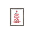Picture of Keep Calm Play Hockey White  _GroupedProduct_Rectangle_Portrait_Mini_ _GroupedProduct_Rectangle_Portrait_Framed_Matted_