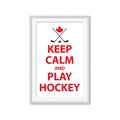 Picture of Keep Calm Play Hockey White  _GroupedProduct_Rectangle_Portrait_Mini_ _GroupedProduct_Rectangle_Portrait_Framed_Matted_