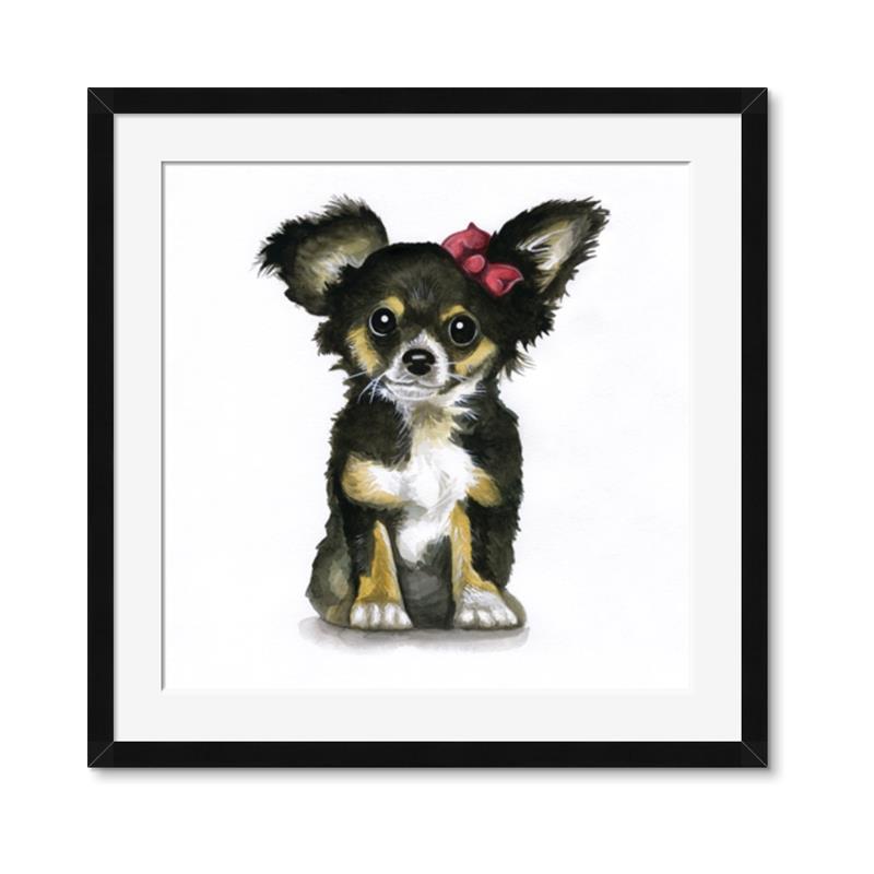 Picture of Pink Bow Chihuahua  _GroupedProduct_Square_Mini_ _GroupedProduct_Square_Framed_Matted_