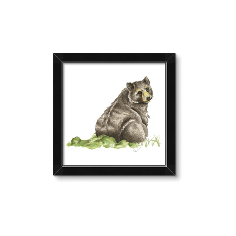 Picture of Bear in grass _GroupedProduct_Square_Mini_ _GroupedProduct_Square_Framed_Matted_
