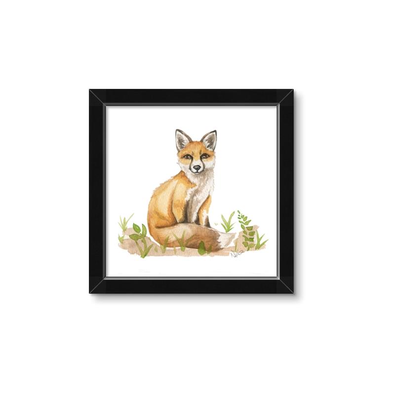 Picture of Fox in grass _GroupedProduct_Square_Mini_ _GroupedProduct_Square_Framed_Matted_