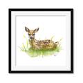 Picture of Deer in grass _GroupedProduct_Square_Mini_ _GroupedProduct_Square_Framed_Matted_