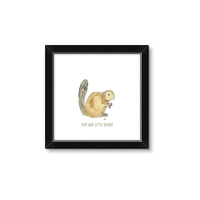 Picture of Stay Busy Beaver _GroupedProduct_Square_Mini_ _GroupedProduct_Square_Framed_Matted_