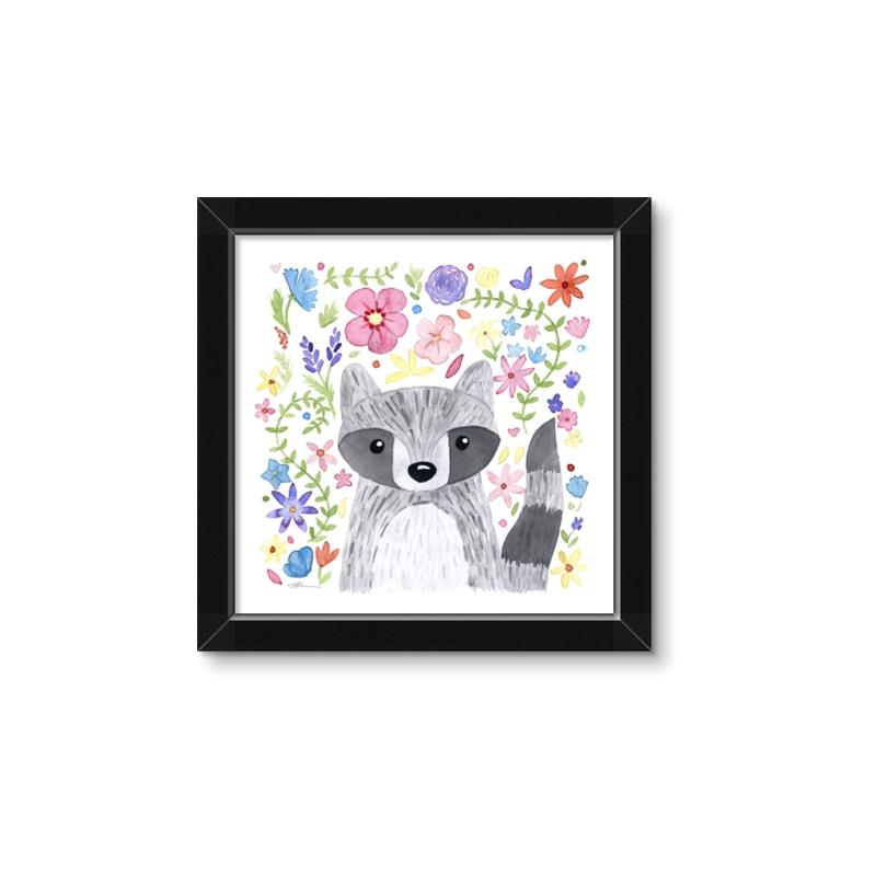 Picture of In the Garden Raccoon _GroupedProduct_Square_Mini_ _GroupedProduct_Square_Framed_Matted_