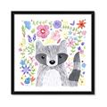 Picture of In the Garden Raccoon _GroupedProduct_Square_Mini_ _GroupedProduct_Square_Framed_Matted_