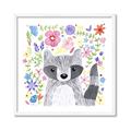 Picture of In the Garden Raccoon _GroupedProduct_Square_Mini_ _GroupedProduct_Square_Framed_Matted_