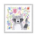 Picture of In the Garden Raccoon _GroupedProduct_Square_Mini_ _GroupedProduct_Square_Framed_Matted_
