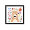Picture of In the Garden Bear _GroupedProduct_Square_Mini_ _GroupedProduct_Square_Framed_Matted_