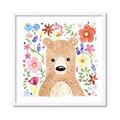 Picture of In the Garden Bear _GroupedProduct_Square_Mini_ _GroupedProduct_Square_Framed_Matted_