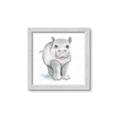 Picture of Tiny Hippo _GroupedProduct_Square_Mini_ _GroupedProduct_Square_Framed_Matted_
